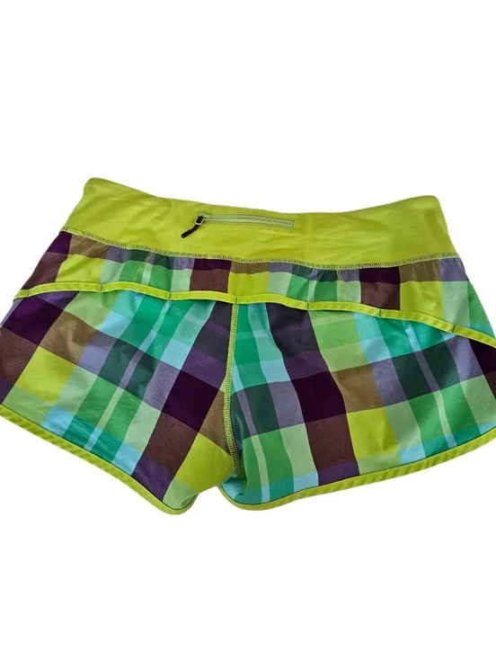 Lululemon athletica Speed Up  Lime Plaid Active Shorts - Picture 4 of 9